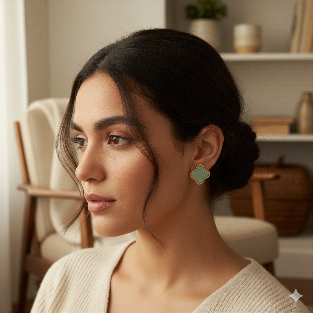 Aquamarine Gold Earrings