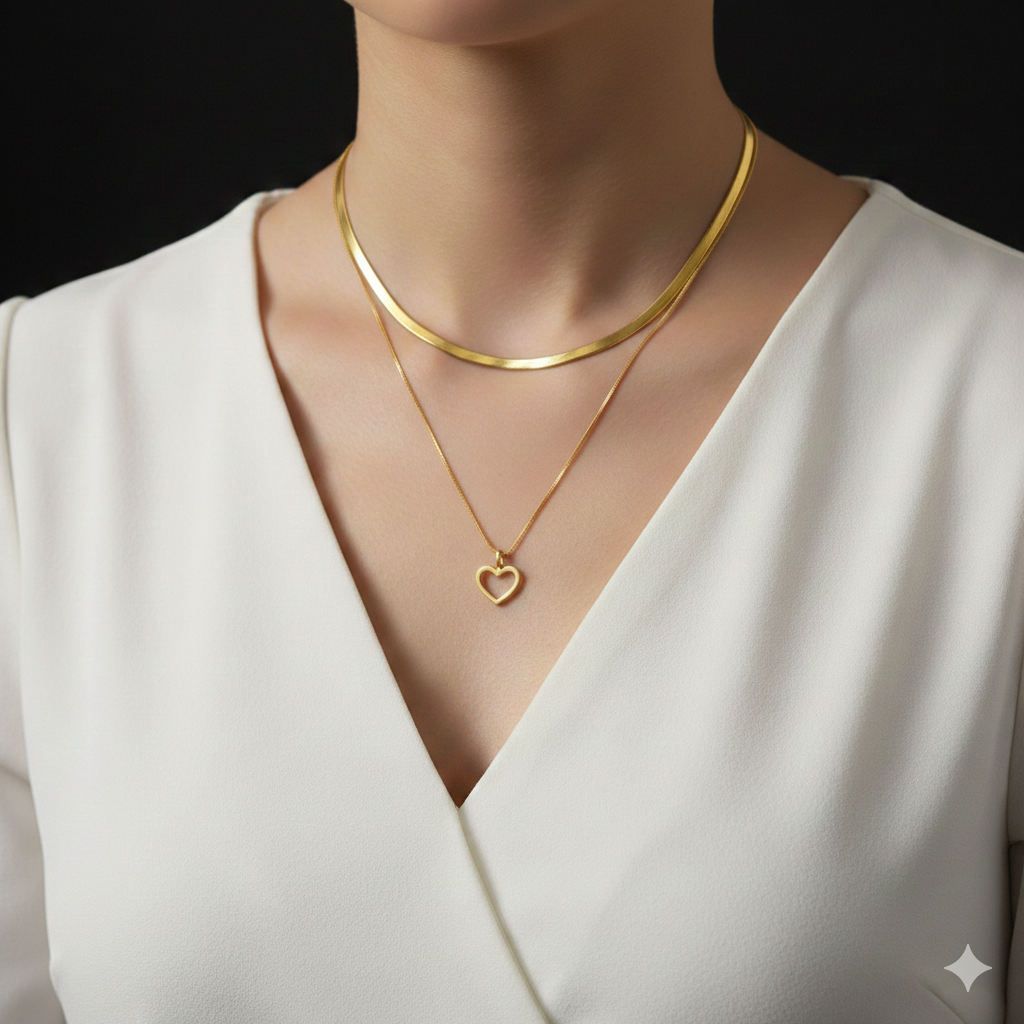 Layered Heart Necklace